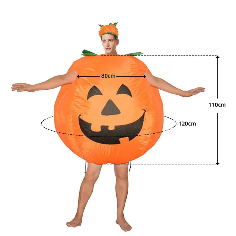 Qshine Adult Inflatable Halloween Pumpkin Costume Bodysuit Blow Up Party Fancy Dress Funny Suit for Men Women 150-200 CM - Image 2